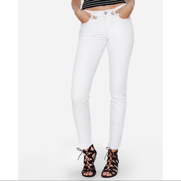 Express💥Mid Rise White Jeans - Picture 1 of 3